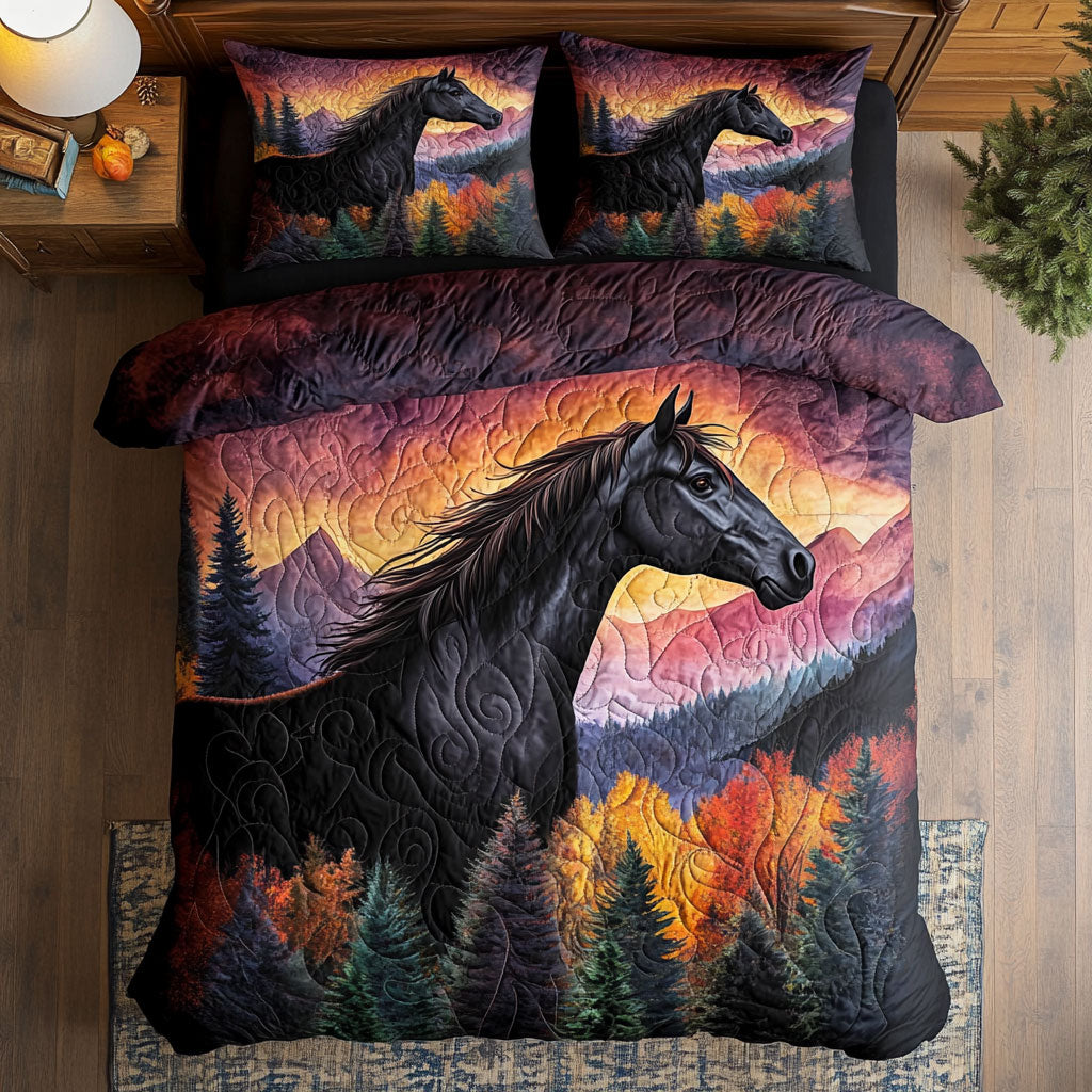 Black Horse Into The Wild WU0302043CL Duvet Cover Set