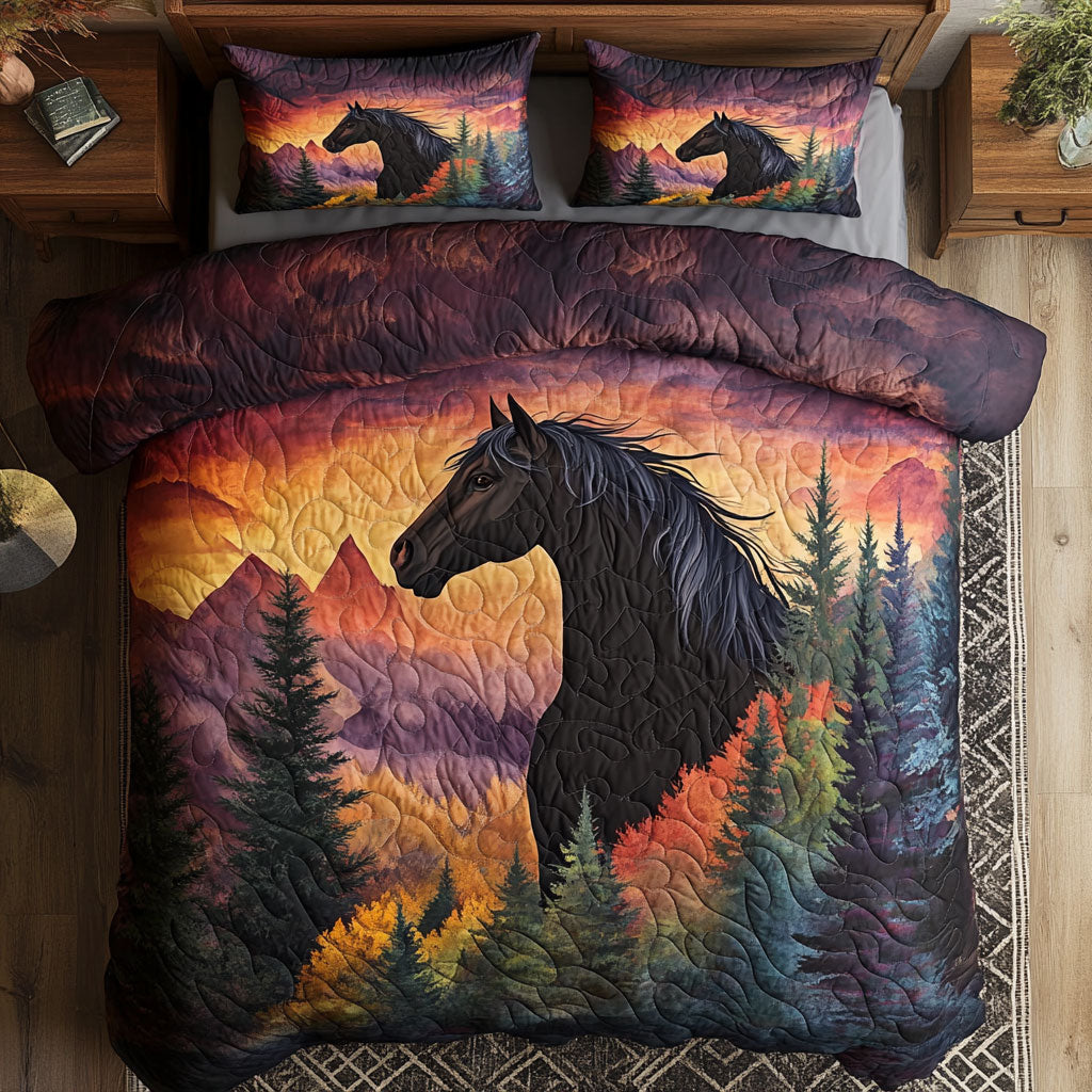 Black Horse Into The Wild WU0302044CL Duvet Cover Set