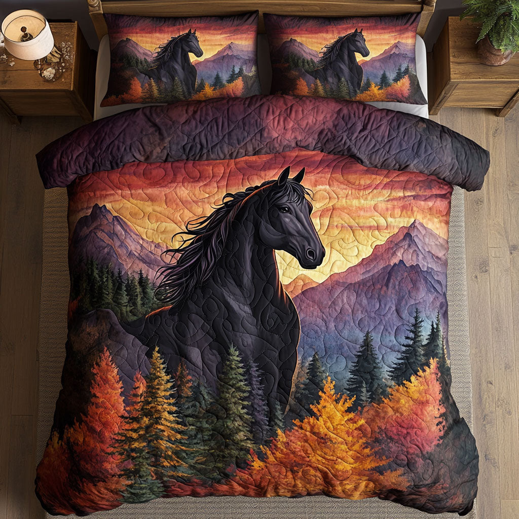 Black Horse Into The Wild WU0302067CL Duvet Cover Set