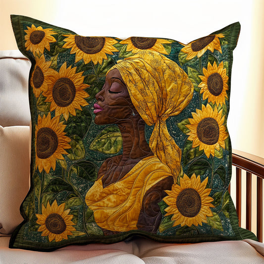 Black Woman And Sunflower WU1002033CL Quilt Pillow Case