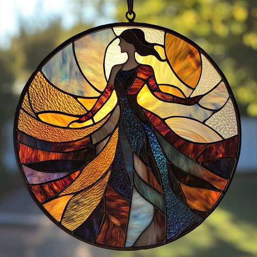 Black Woman WU1402006CL Stained Glass Suncatcher