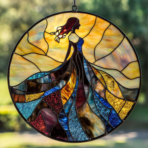 Black Woman WU1402007CL Stained Glass Suncatcher