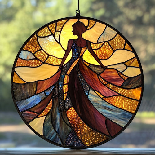 Black Woman WU1402010CL Stained Glass Suncatcher