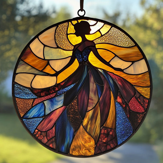 Black Woman WU1402101CL Stained Glass Suncatcher