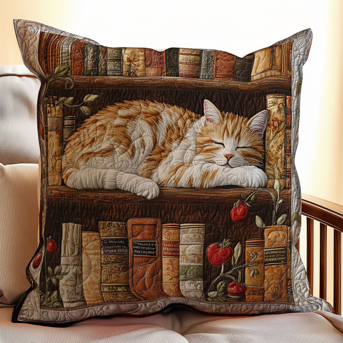 Books And Cat WU1002046CL Quilt Pillow Case