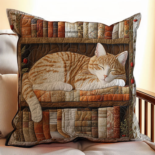 Books And Cat WU1002047CL Quilt Pillow Case