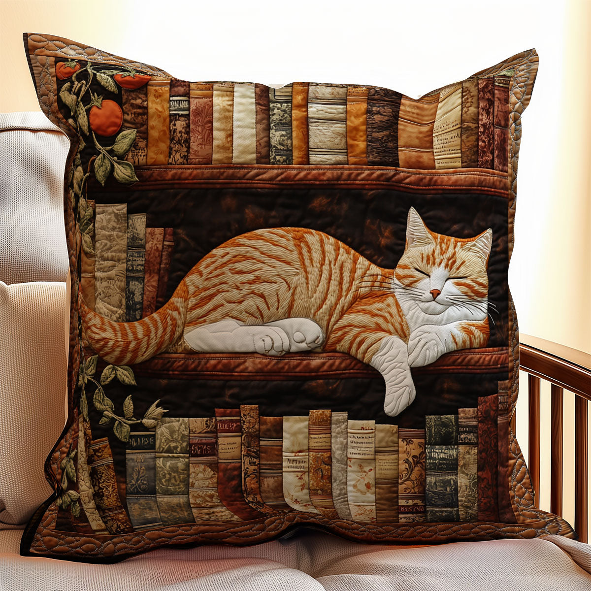 Books And Cat WU1002048CL Quilt Pillow Case