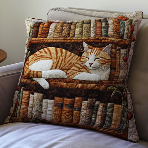 Books And Cat WU1002049CL Quilt Pillow Case