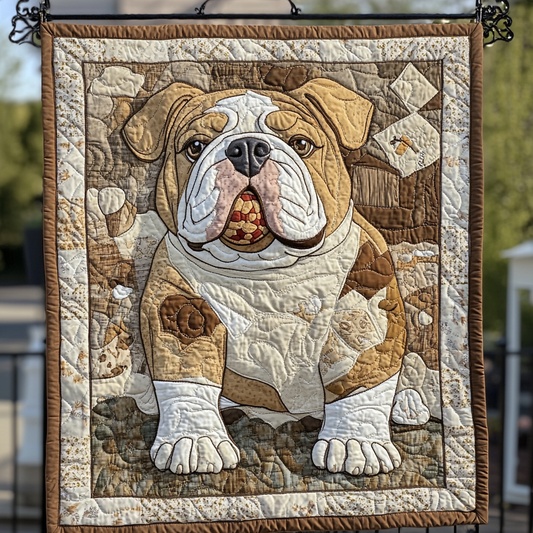 Bulldog Playing With Balls WU1601016CL Quilt