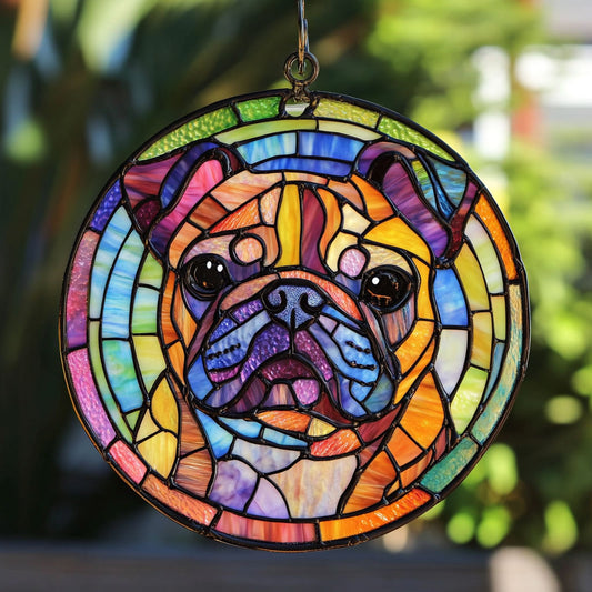 Bulldog WU1601047CL Stained Glass Suncatcher