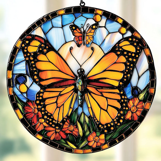 Butterfly WU1801014CL Stained Glass Suncatcher