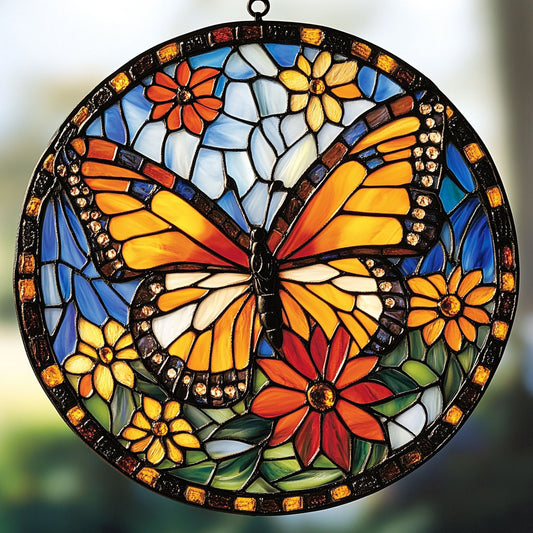 Butterfly WU1801016CL Stained Glass Suncatcher