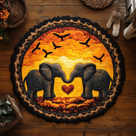 Romantic Sunset WY1006051CL Quilted Round Mat