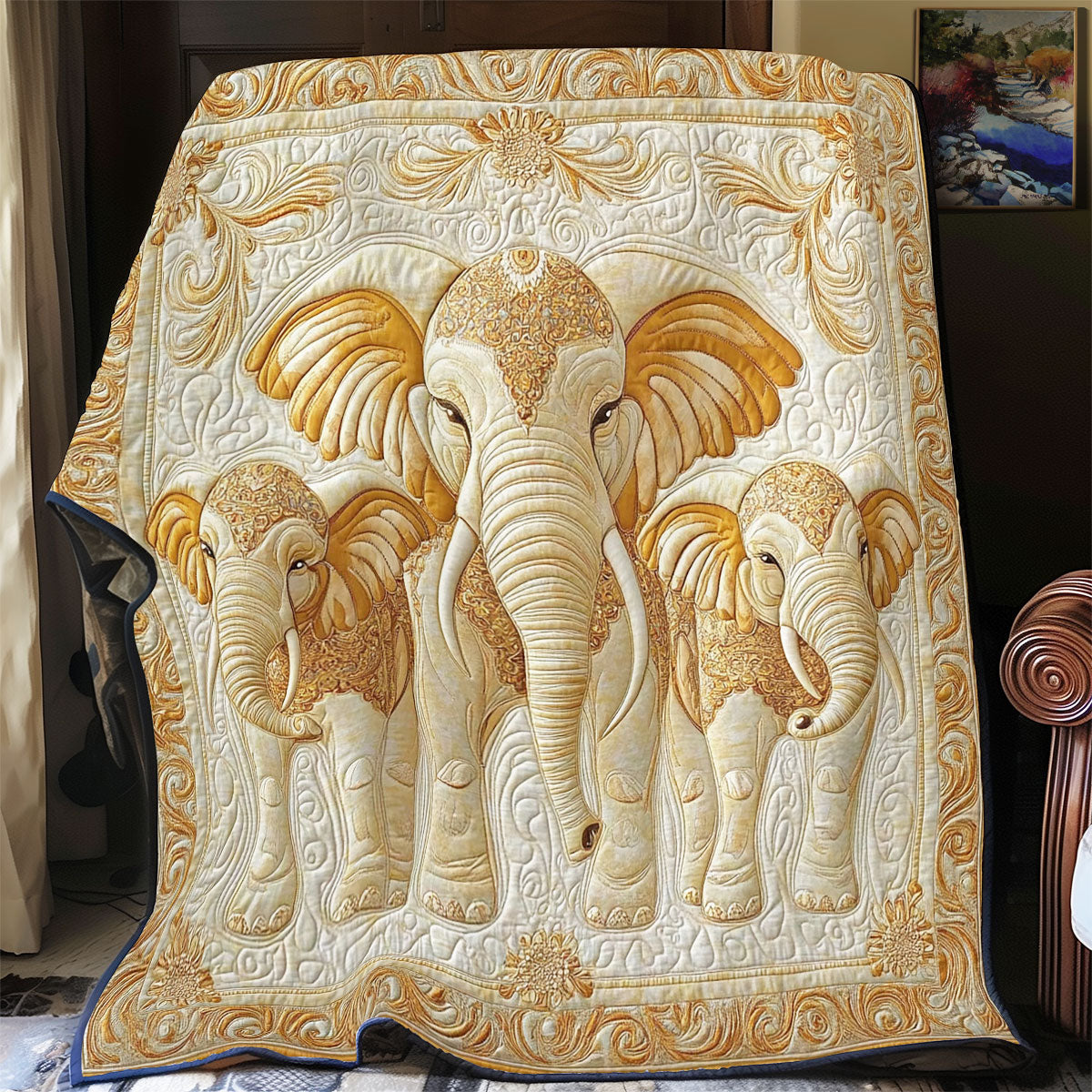 Elephants Family WY1002061CL Quilt