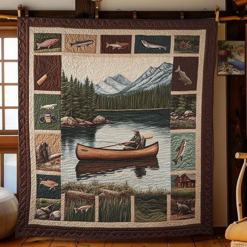 Lake Fishing WY1703107CL Quilt