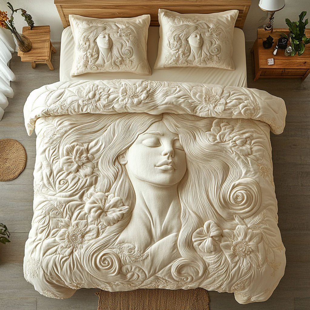 Beautiful Floral Girl WY0503011CL Duvet Cover Set