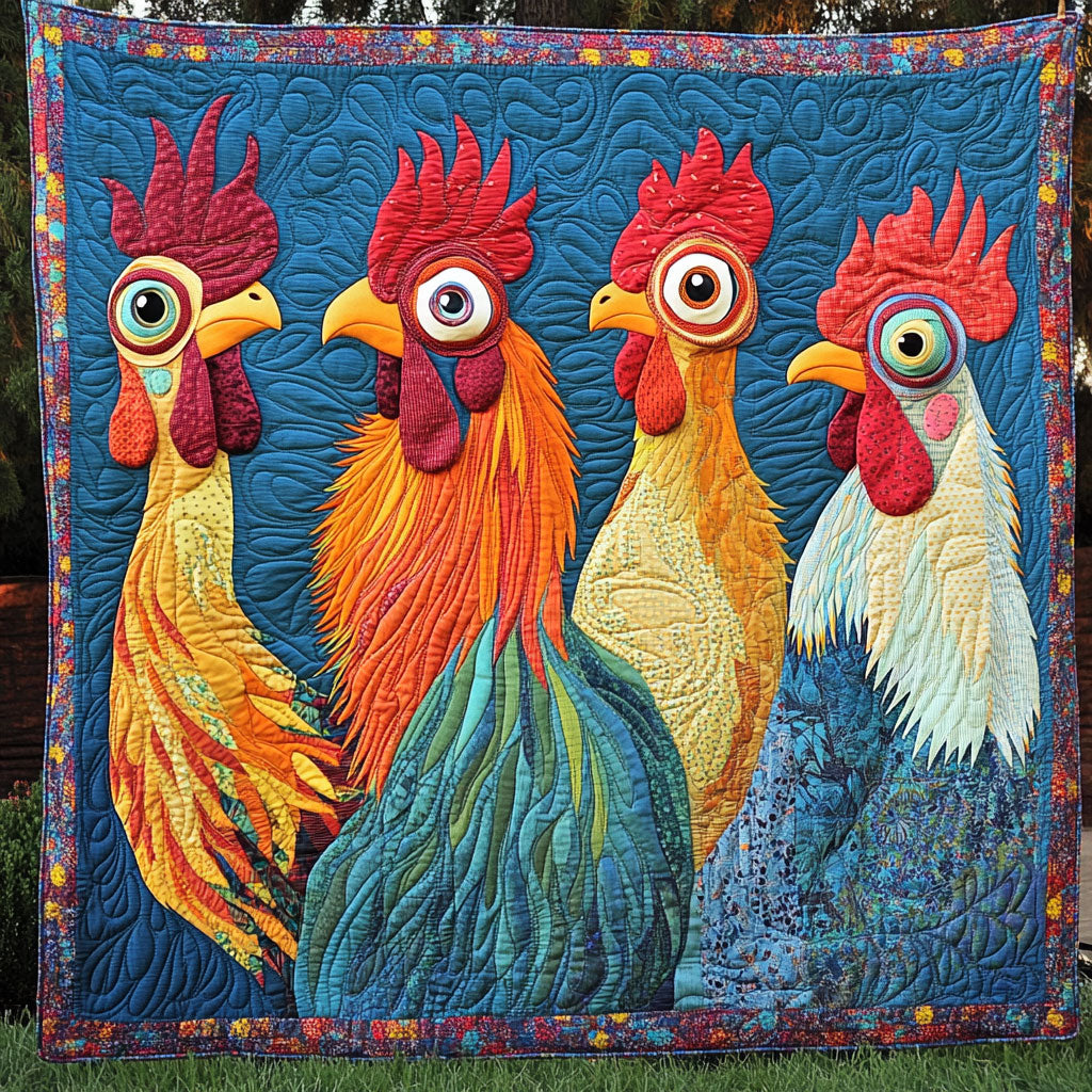 Sassy Roosters WY1203041CL Quilt