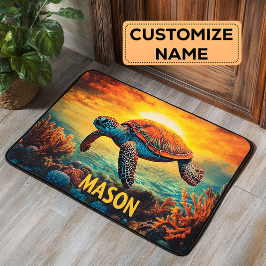 Sun Turtle CW2508014CL Personalized Doormat