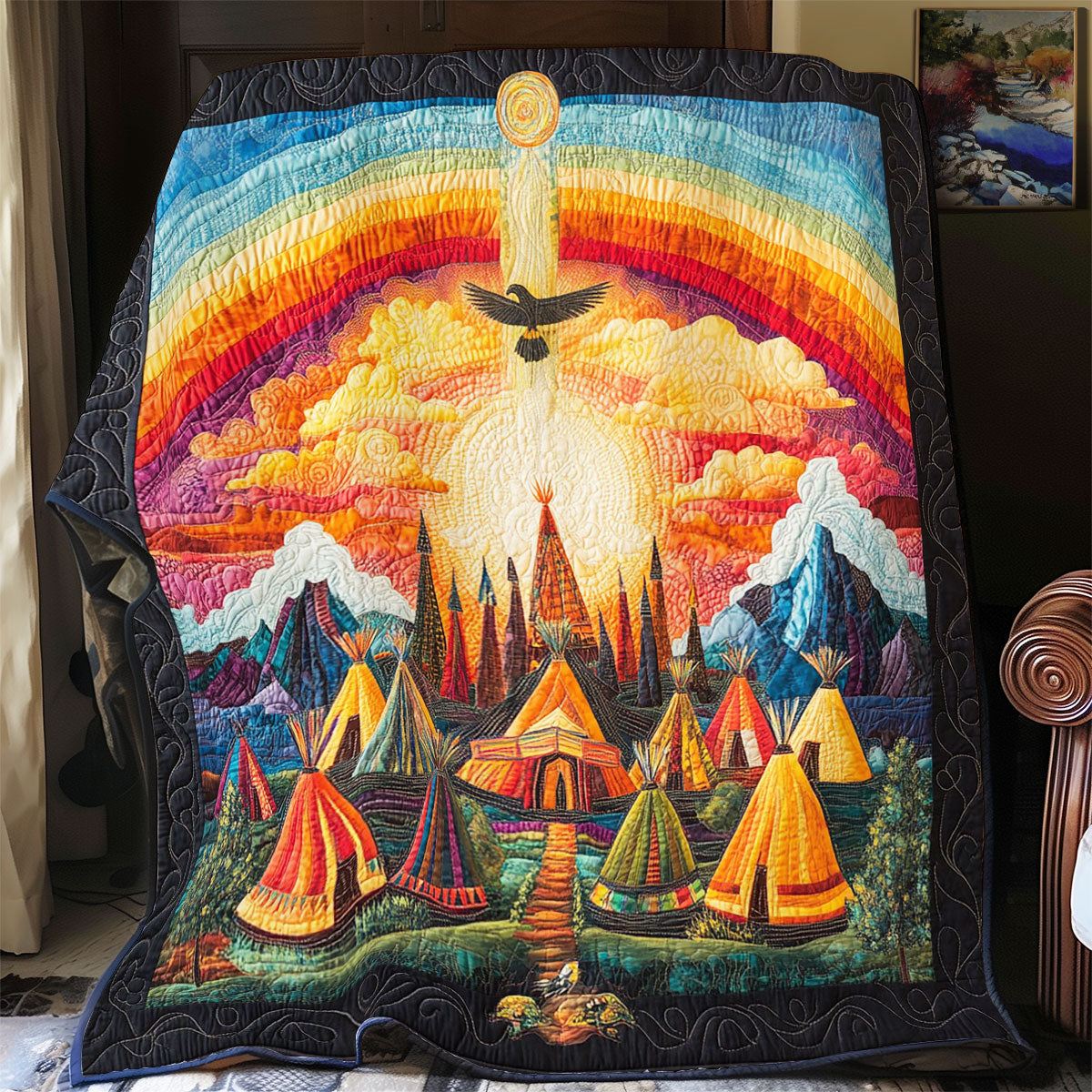 Dusk Over The Teepees WY1003011CL Quilt