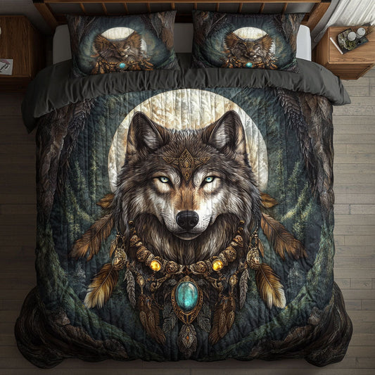 Native Wolf In Night WY0802091CL Duvet Cover Set