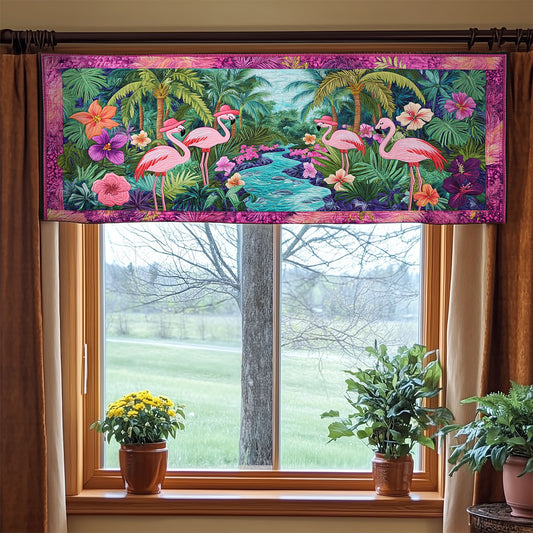 Flamingo River Groove WY1407032CL Quilted Valance