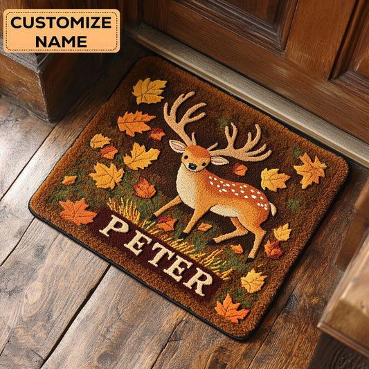 Fallen Leaves CP2508006CL Personalized Doormat