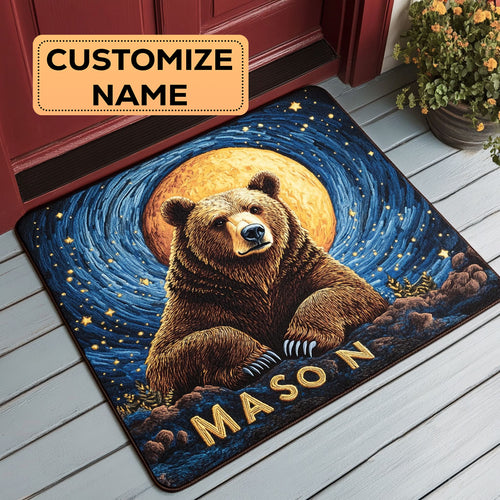 Moonlit Bear CW1808015CL Personalized Doormat