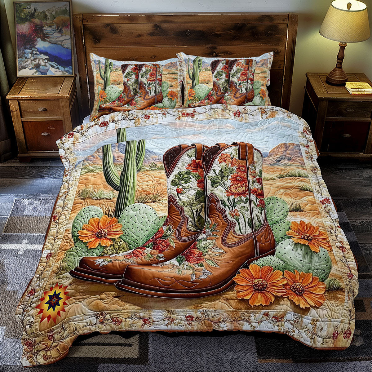 Cactus Cowboy Boots WY1612037CL Duvet Cover Set