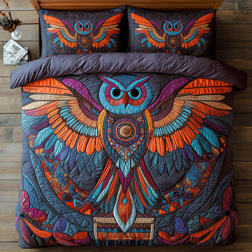 Colorful Feather Owl WY1806002CL Duvet Cover Set