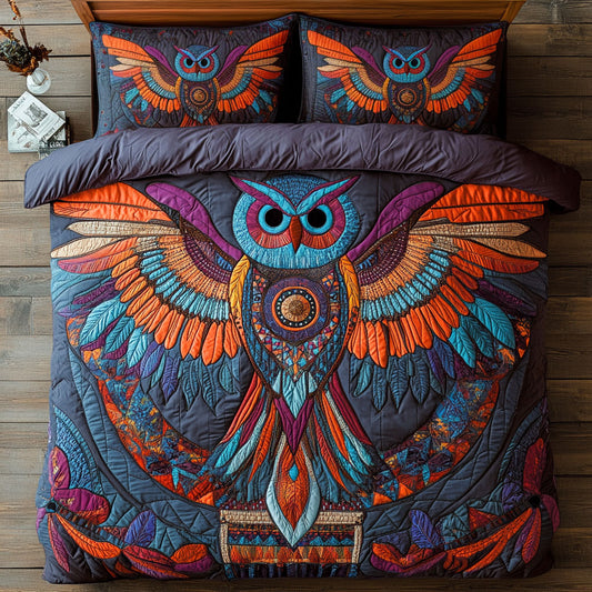 Colorful Feather Owl WY1806002CL Duvet Cover Set