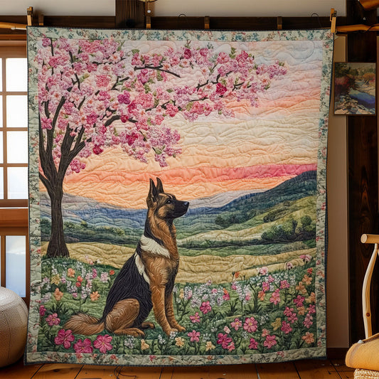 Dog Under Blossom Tree WY1002048CL Quilt