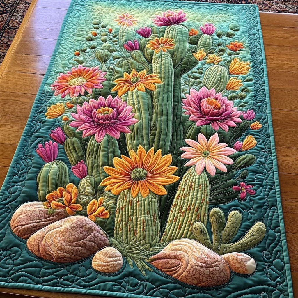 Cactus Flower WY2801001CL Quilted Table Runner