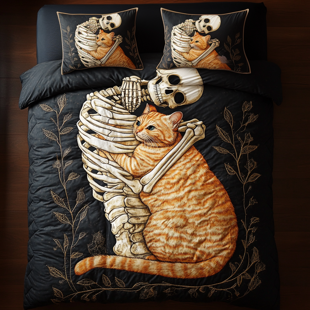 Cat And Skull Always With Me WU2101005CL Duvet Cover Set