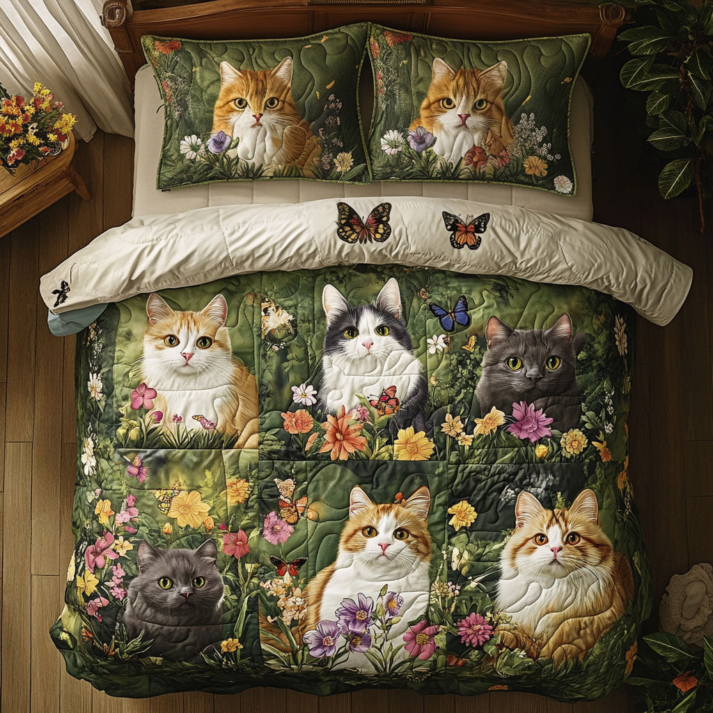 Cat Blossoms & Paw Prints WU0703047CL Duvet Cover Set