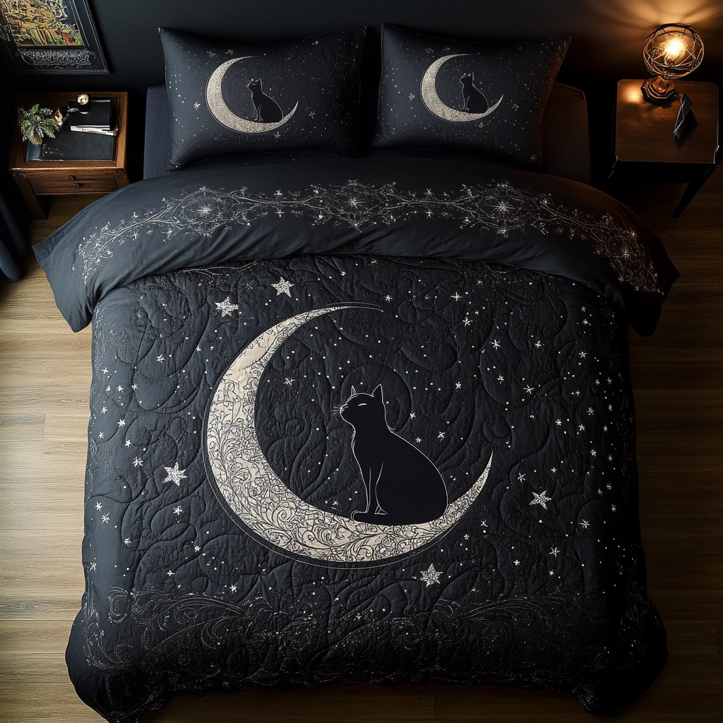 Cat Crescent Moon WU0602049CL Duvet Cover Set