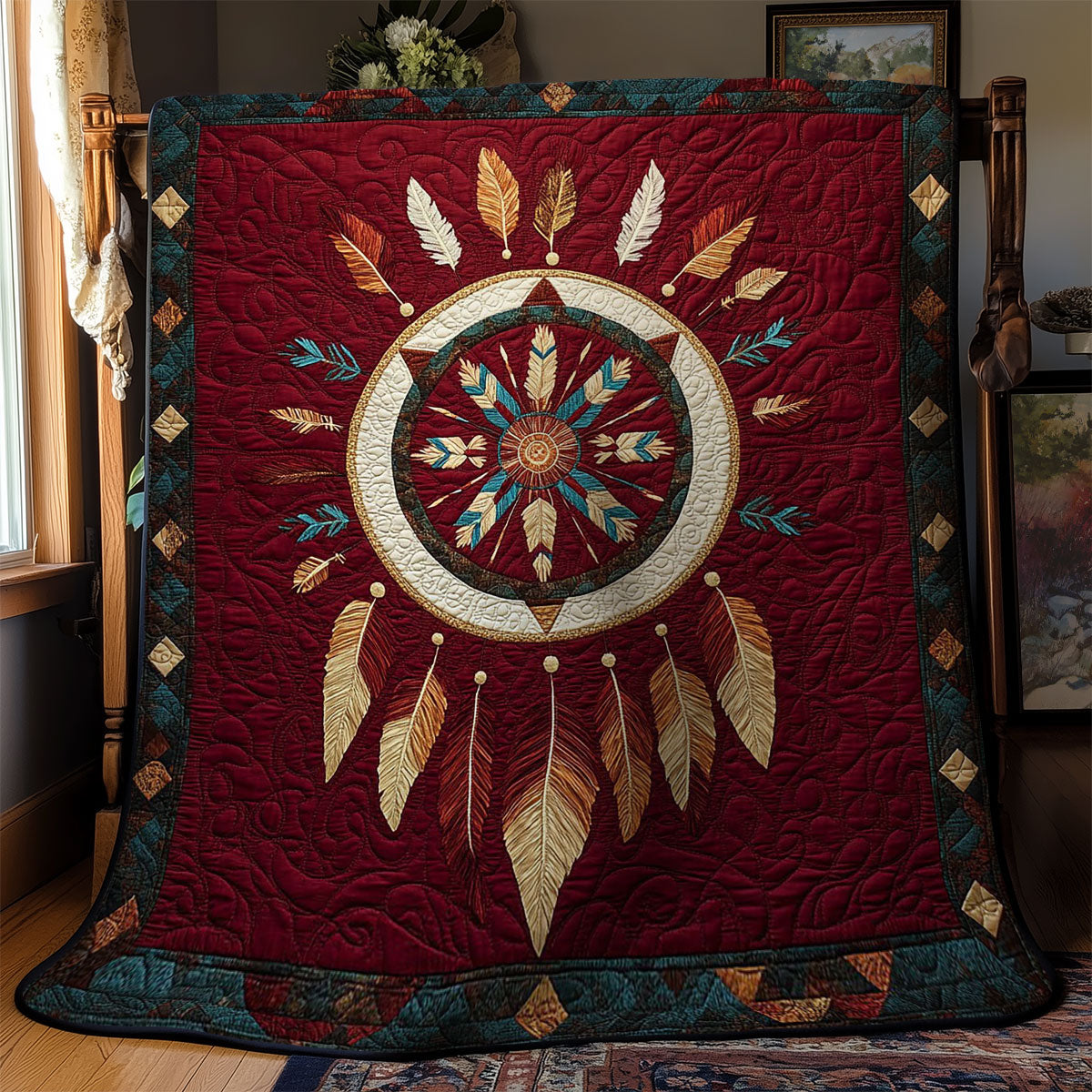 Native American Feather WY0503119CL Quilt