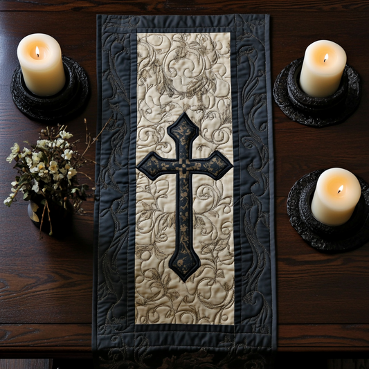 Black Cross WY0901123CL Quilted Table Runner