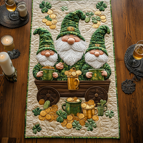 Patrick Gnome Family WY1901039CL Quilted Table Runner