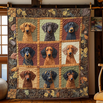 Vintage Dachshund Portrait WY1303049CL Quilt