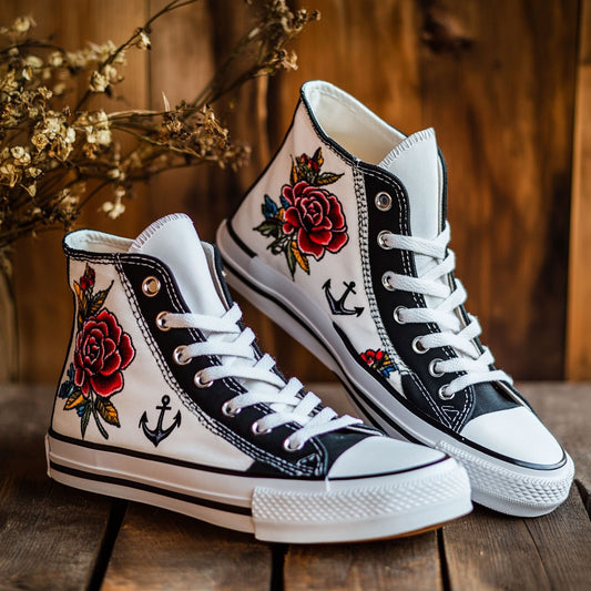 Rebel Roses WJ0509041CL Canvas High-Tops
