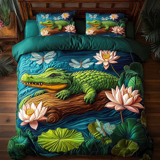 Crocodile In Bloom WY1604036CL Duvet Cover Set