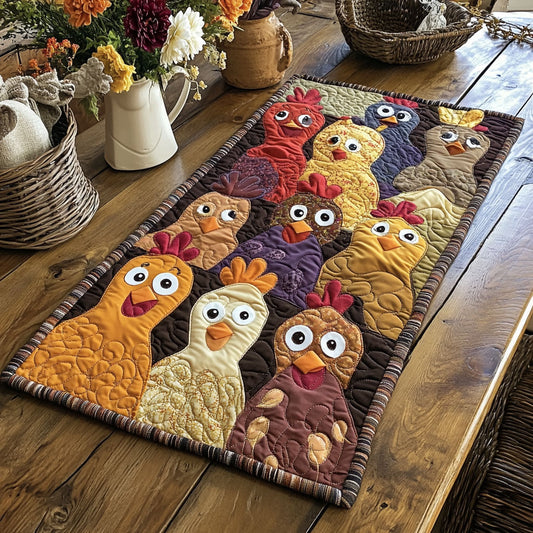 Chicken Gang WU0303041CL Quilted Table Runner