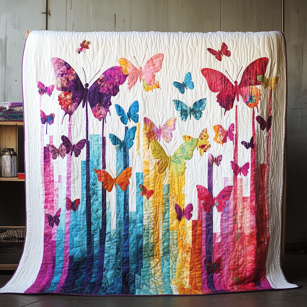 Colorful Butterflies WU0602088CL Quilt