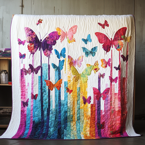 Colorful Butterflies WU0602088CL Quilt