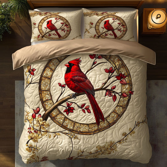 Cardinal Crimson Feather Serenade WU0703007CL Duvet Cover Set