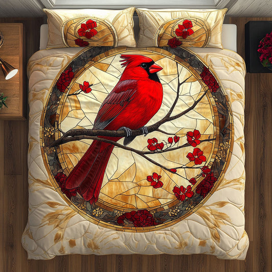 Cardinal Crimson Feather Serenade WU0703008CL Duvet Cover Set