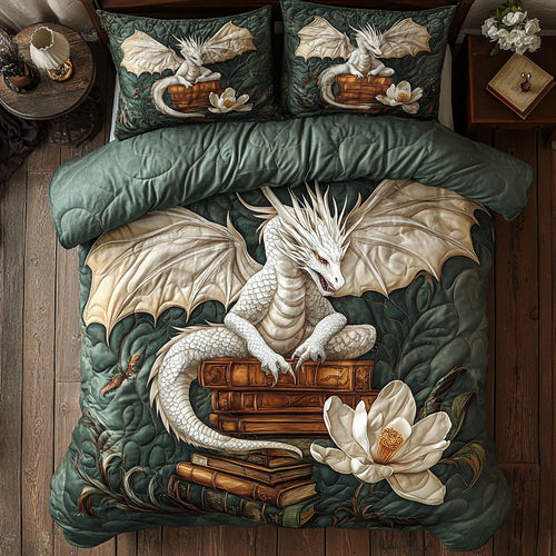 White Dragon And Magnolia WY2703033CL Duvet Cover Set