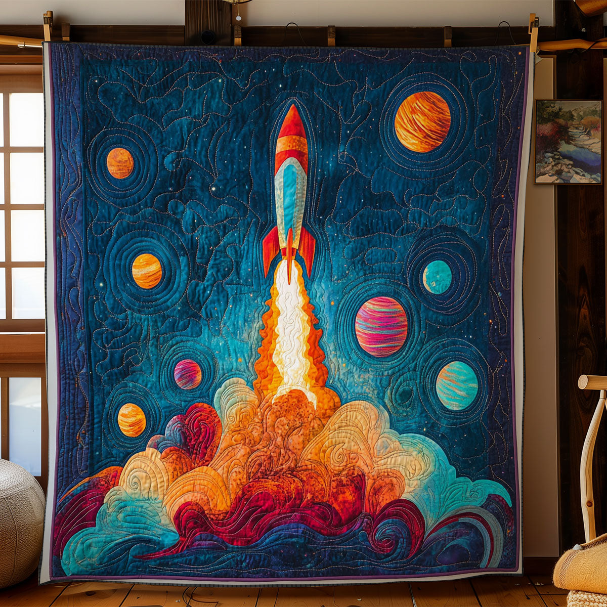 Rocket Launch WY1703101CL Quilt