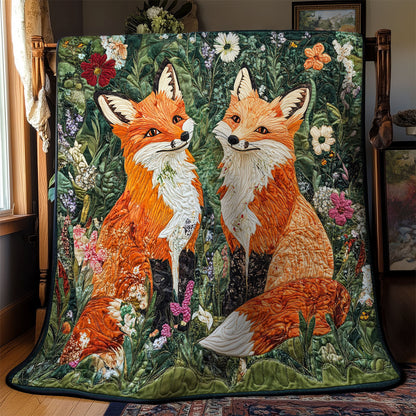 Couple Fox In Forest WY0402008CL Quilt