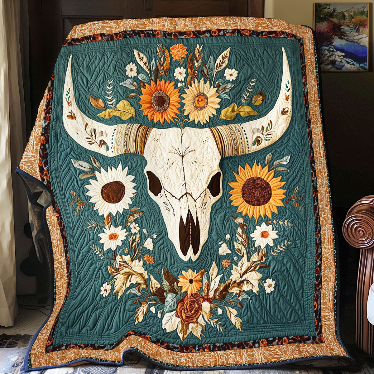 Boho Skulls WY1403004CL Quilt